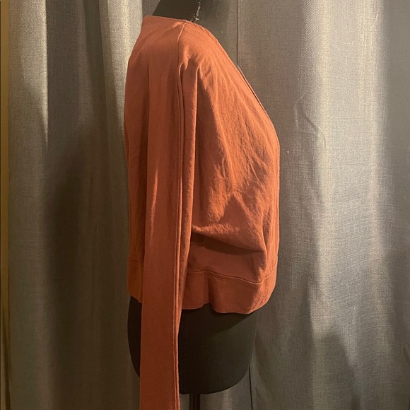 Zara Deep Rust Wrap Long Sleeve Blouse 
Size Medium - Picture 6 of 7